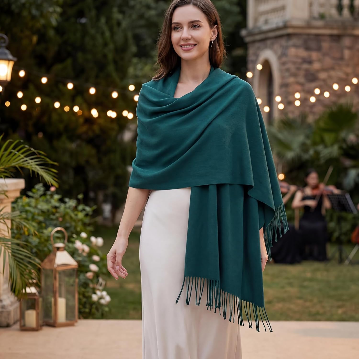 RIIQIICHY Shawl Wraps for Women Winter Scarf for Cold Weather Wedding Pashmina Wrap Warm Scarves Gifts - Image 6