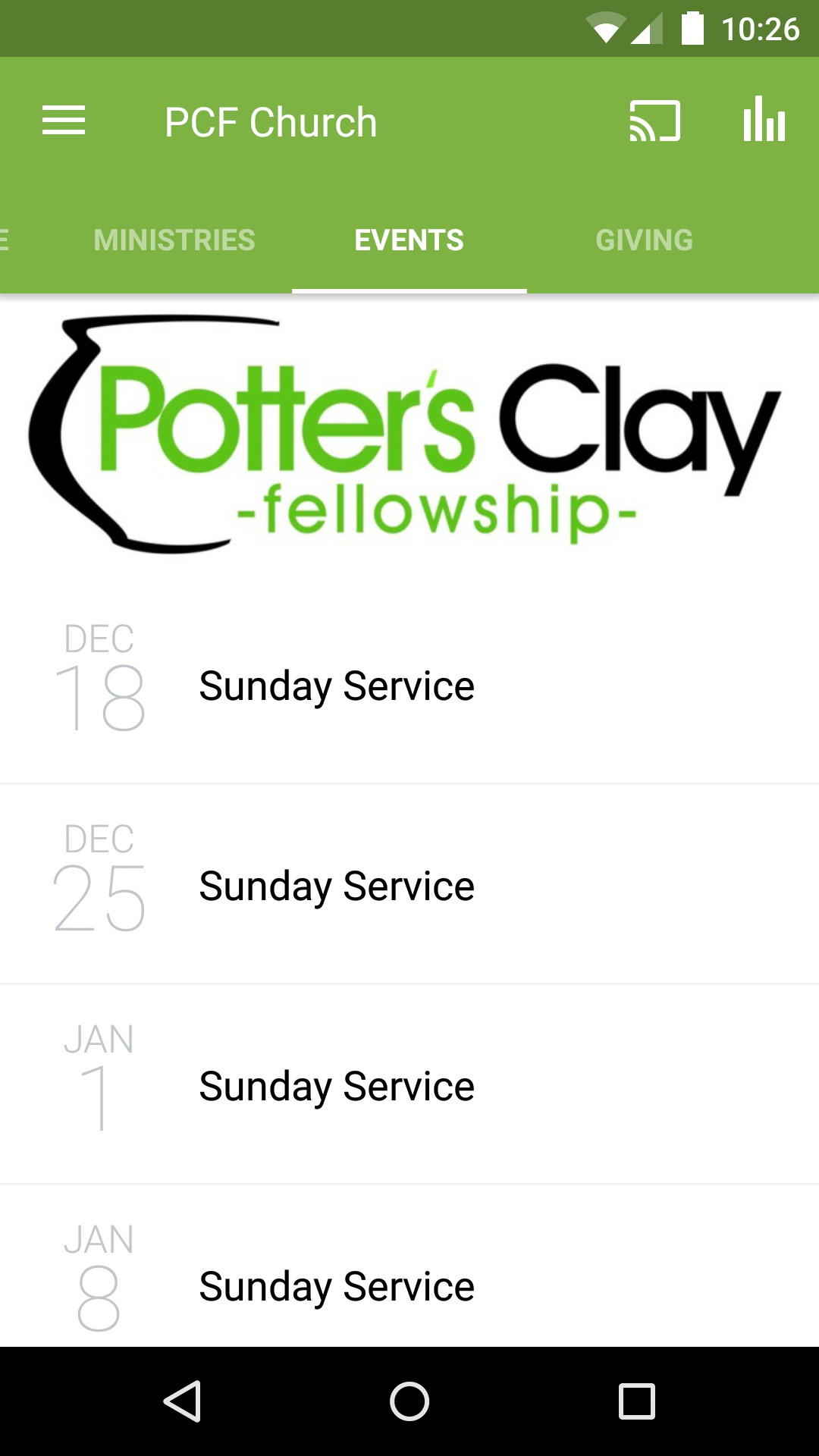 Potter's Clay Fellowship App on Amazon Appstore
