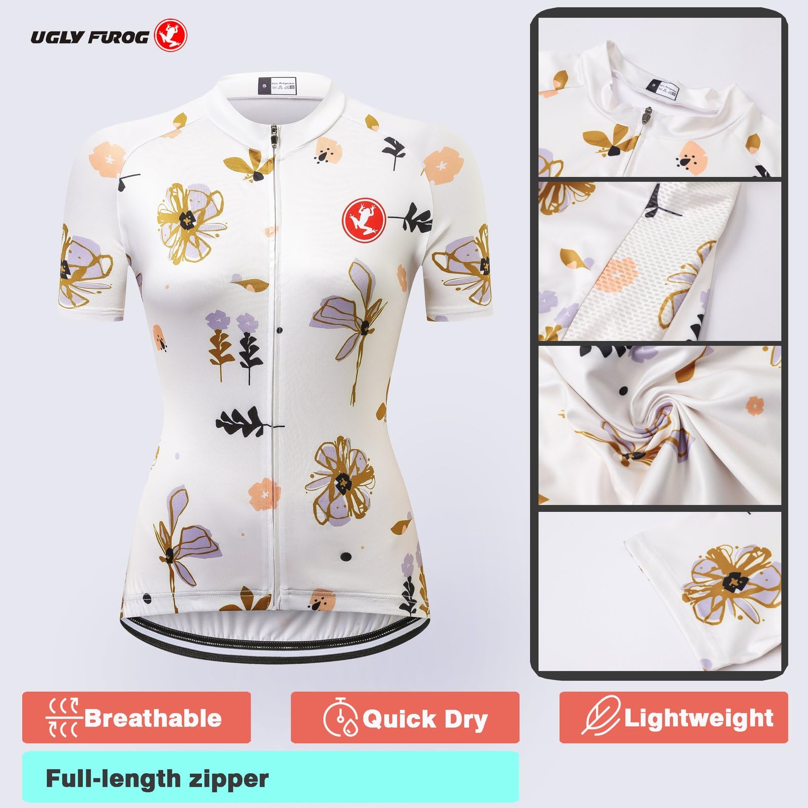 UGLY FROG Maillot Ciclismo Mujer, Bicicleta De para Jersey Manga Corta Cómodo Respirable Secado Rápido