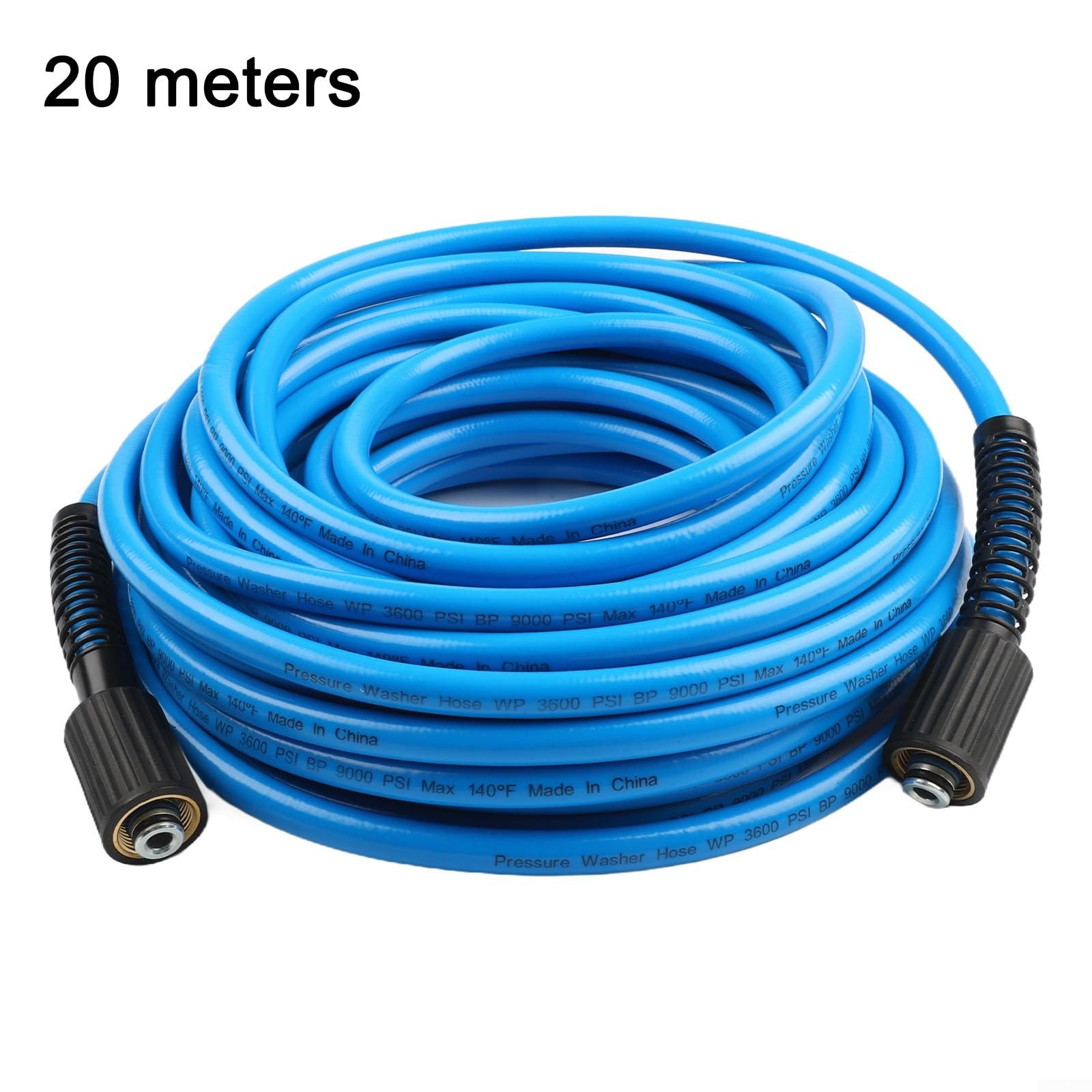 Manguera de extensión de lavadora de alta presión para accesorios M22, manguera de agua flexible de PVC de 3600 PSI con conectores, manguera de repuesto azul para limpieza doméstica y comercial (20