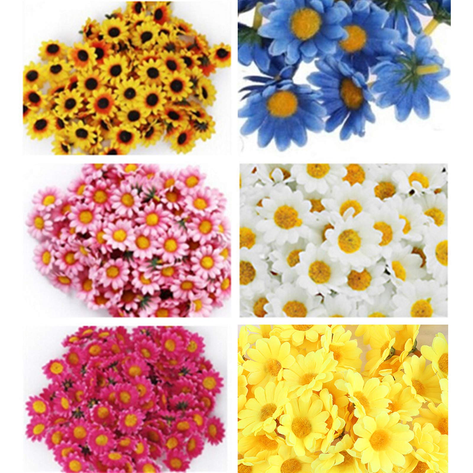 SBJKLYRN Simulated flowers, 300 Pcs Handmade Artificial Sunflower DIY Wreath Mini Flower Head...