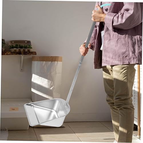 Miniatura 5 de DOITOOL Recogedor con mango largo para limpieza del hogar, recogedor de mango largo, recogedor vertical de pie, recogedor de basura, pala de acero