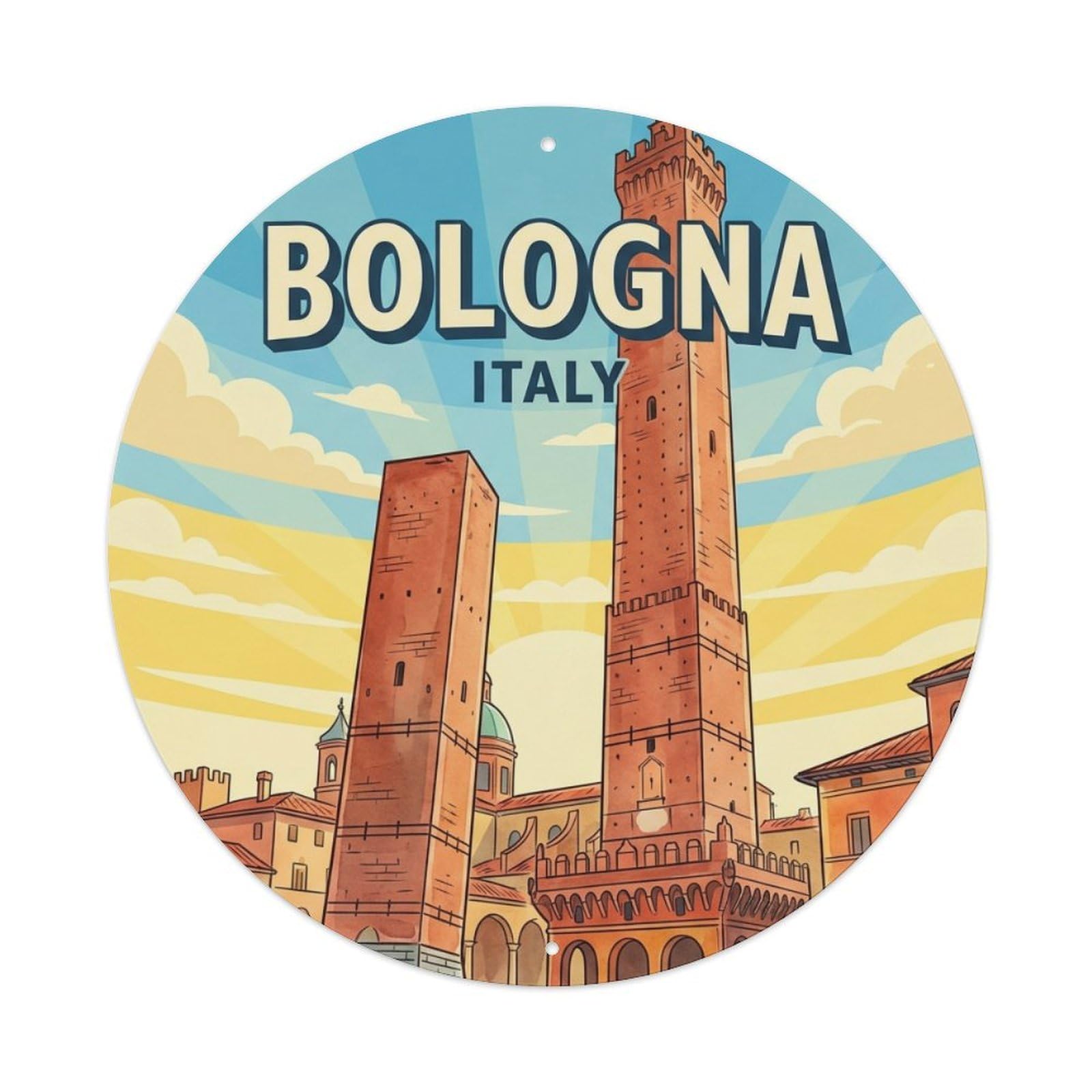 Metal Tin Sign Vintage Travel Italy Bologna