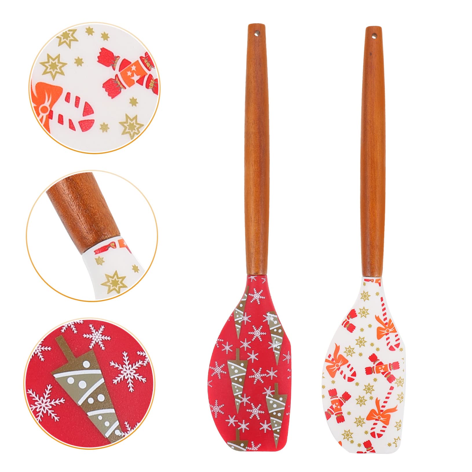 PRETYZOOM 3er-set Backzubehör Silikon-spatel-set Mit Weihnachtsmotiv Leicht Tragbar Für Kuchen Creme Freunde Und Familie 2 Stück X 3
