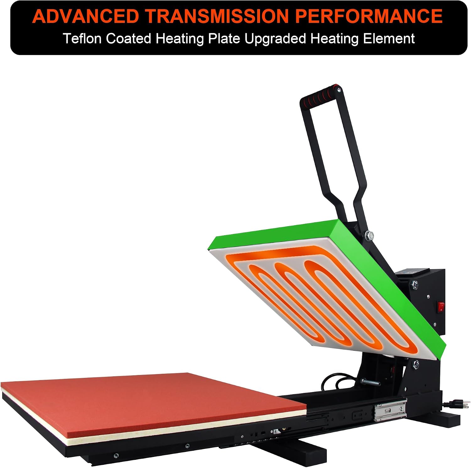 Heat Press Machine with Slide Out Drawer 15x15 Inch for T-Shirt with Digital Control Panel Industrial Sublimation Printer High Precision Hot Press Heat Transfer Machine Home Use, Green