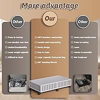 Vista 3 de Bamboo Under Bed Storage Containers with Wheels, 2 Pack Large Under the Bed Shoe Storage Bins, Wood Rolling Underbed Drawers Organizer for Bedroom