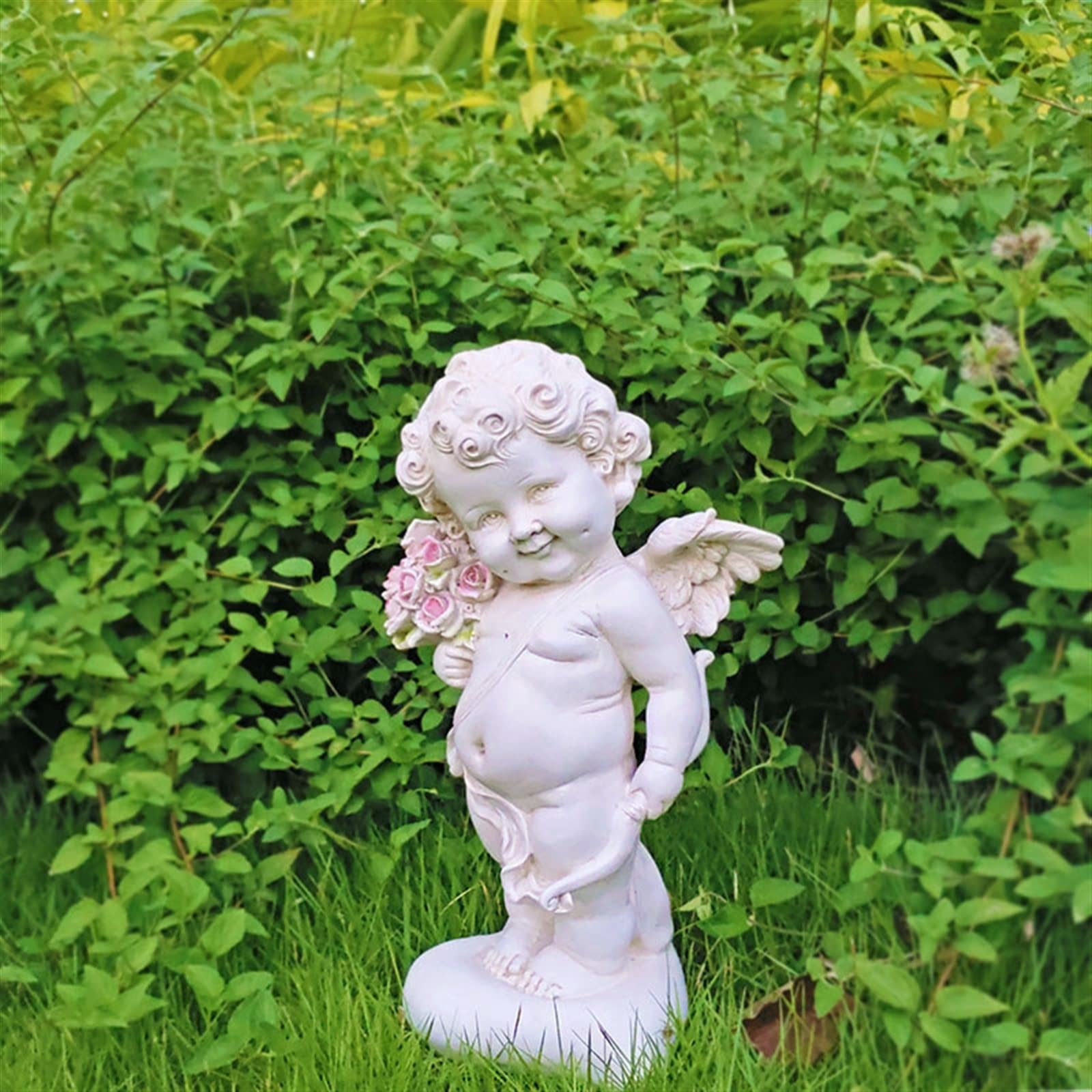 Statue Ange Lisant Un Livre – Figurine Chérubin Ailes Gardien, Résine Peinte Main, Déco Intérieur Extérieur Maison Jardin, Hommage & Sérénité