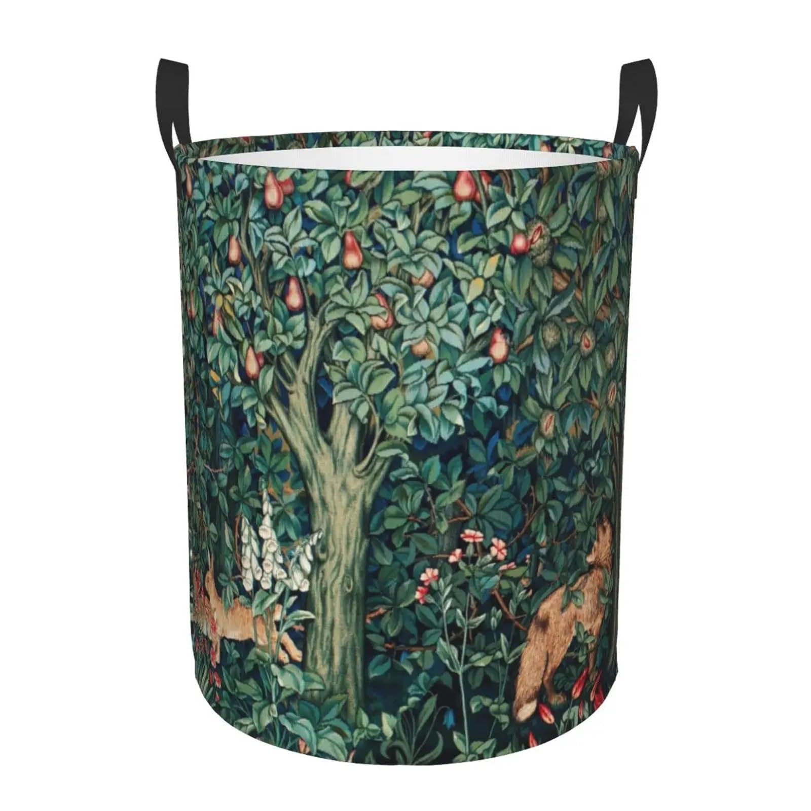 Fabric laundry hamper Laundry Basket Collapsible Floral Textile Pattern Hamper Organizer Storage Bins for Family(Color3,42x34 cm)