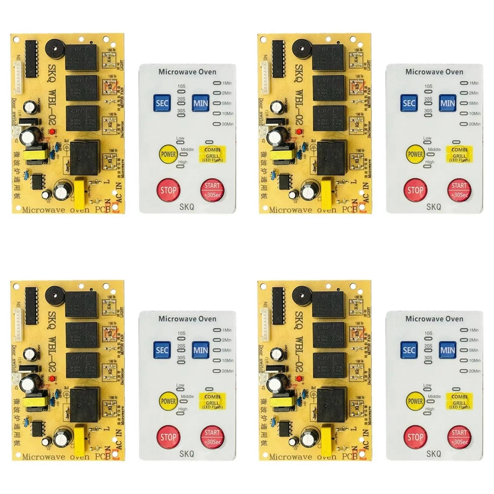Hndhbfgrt 4X Universal Microwave Power Supply Control Board Repair Computer Microwave Oven Computer Board Membrane Keypad