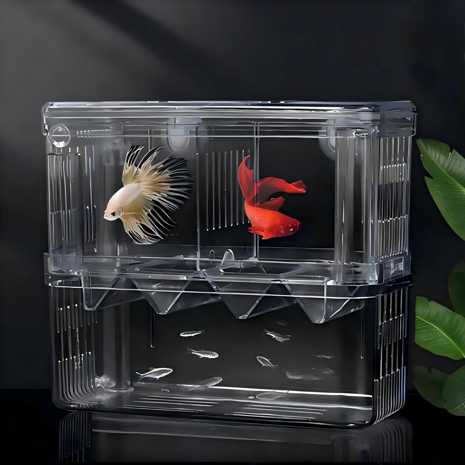 Aquarium Fish Breeder Box Hatchery Incubator,Multi-Functional Acrylic Breeder Isolation Box Hatching Incubator Box for Fish Fry Shrimp Little Turtle Betta Fish