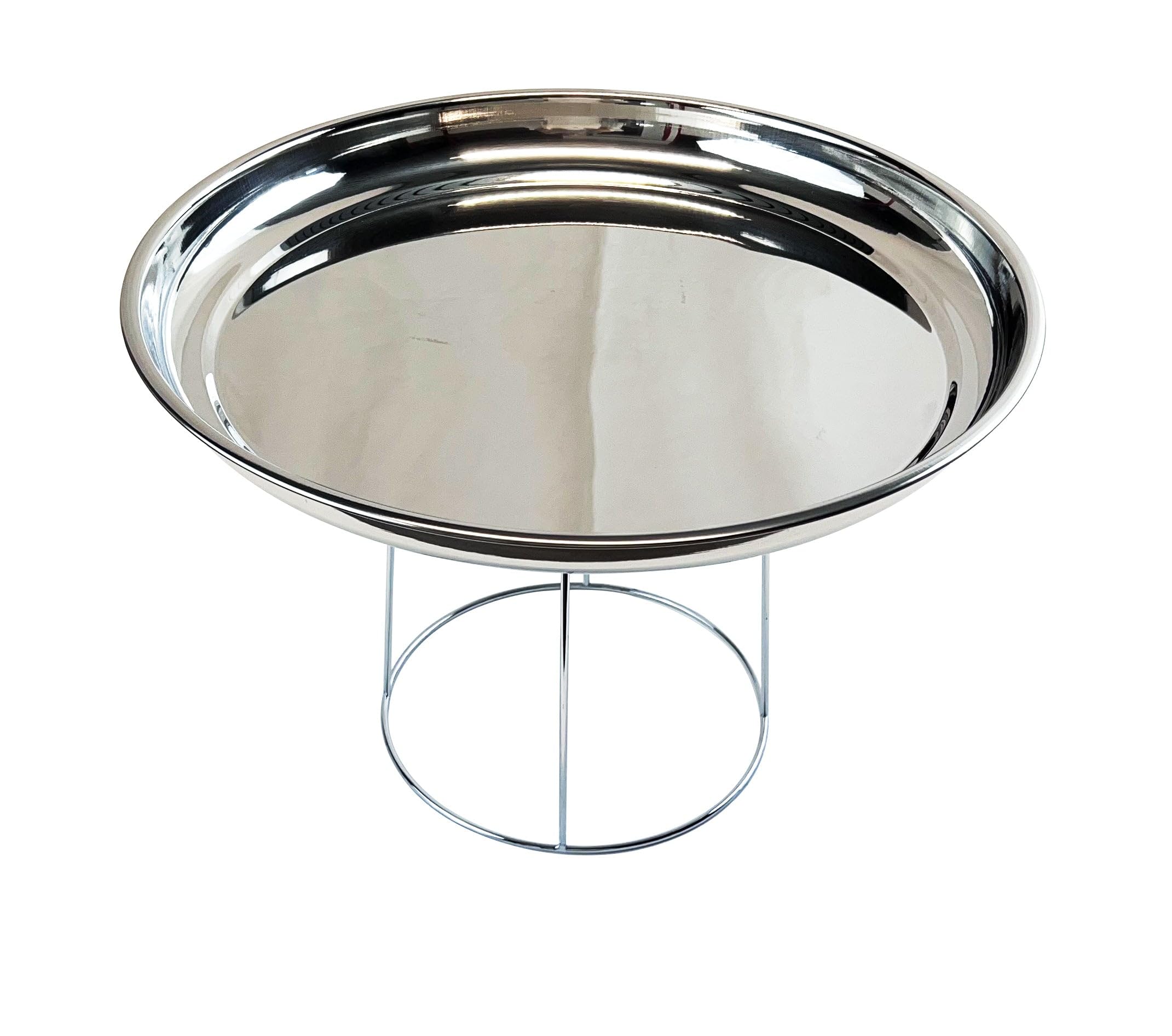Fackelmann 9908750 Seafood Kitchen Utensils Set of 2 Chrome Stainless Steel Tray Seafood Tray, 34.7 cm