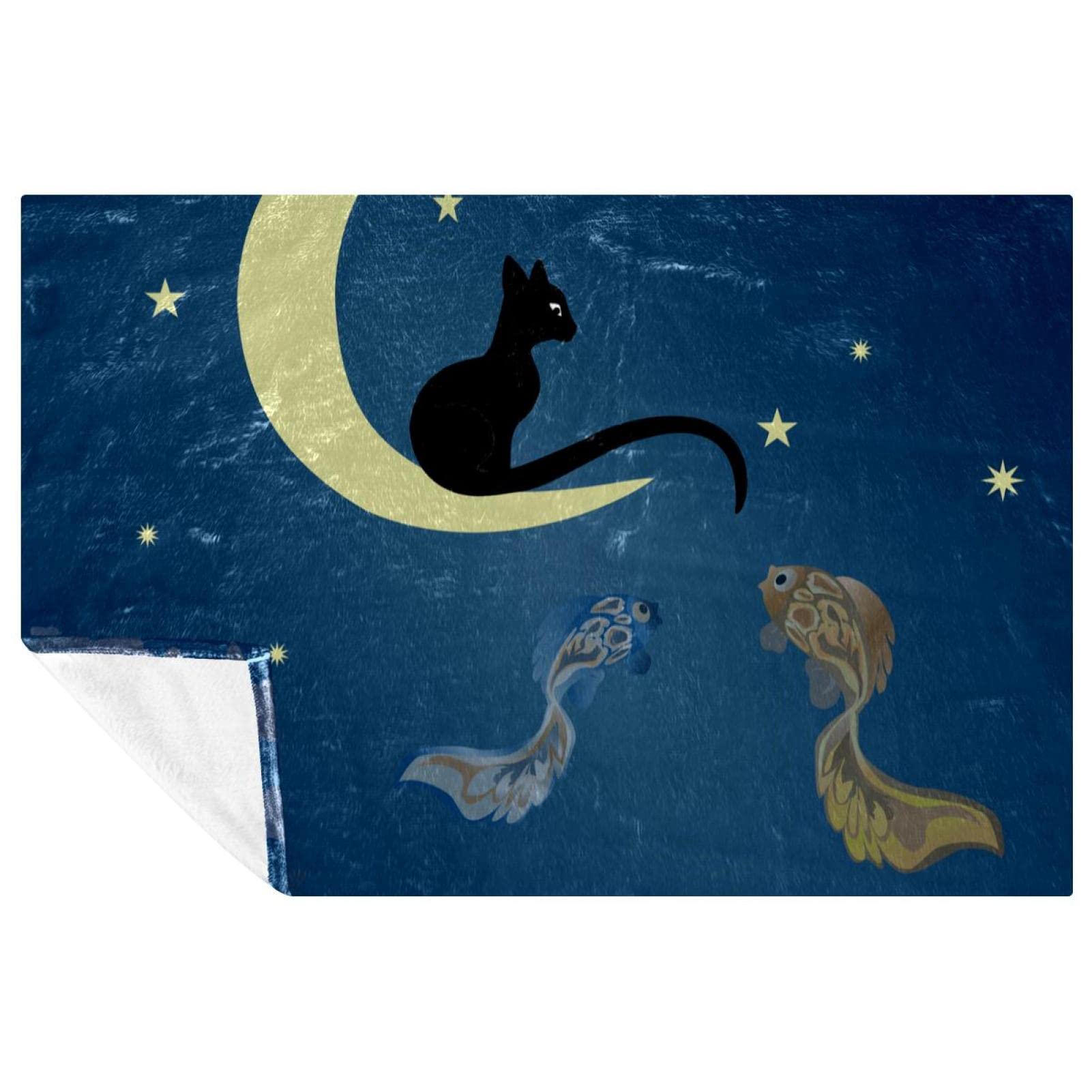 Plaid chat noir pour pique-nique et camping couverture chaude