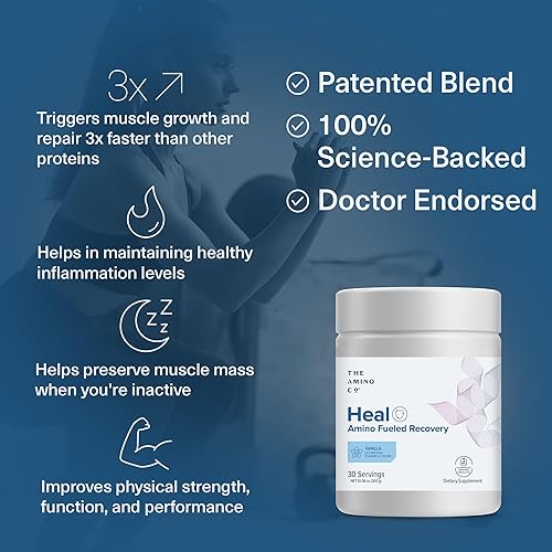 Miniatura 7 de The Amino CO. - Heal - Bebida de recuperación después del entrenamiento con fórmula pura de aminoácidos Eaa - Polvo de monohidrato de creatina para