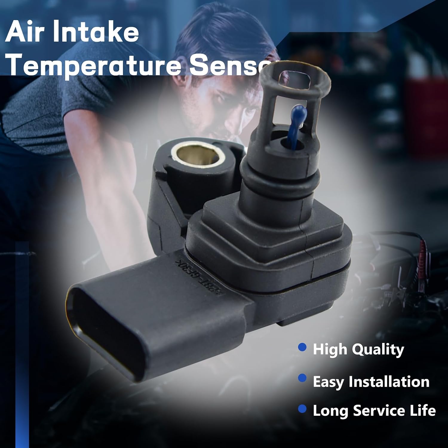 Intake Air Pressure and Temperature Sensor Fit for Buick 2016-2019 Cascada, 2018-2022 Encore, Chevrolet 2018-2019 Cruze, 2018-2023 Malibu, GMC 2018-2023 Terrain # 12681993, 12670600