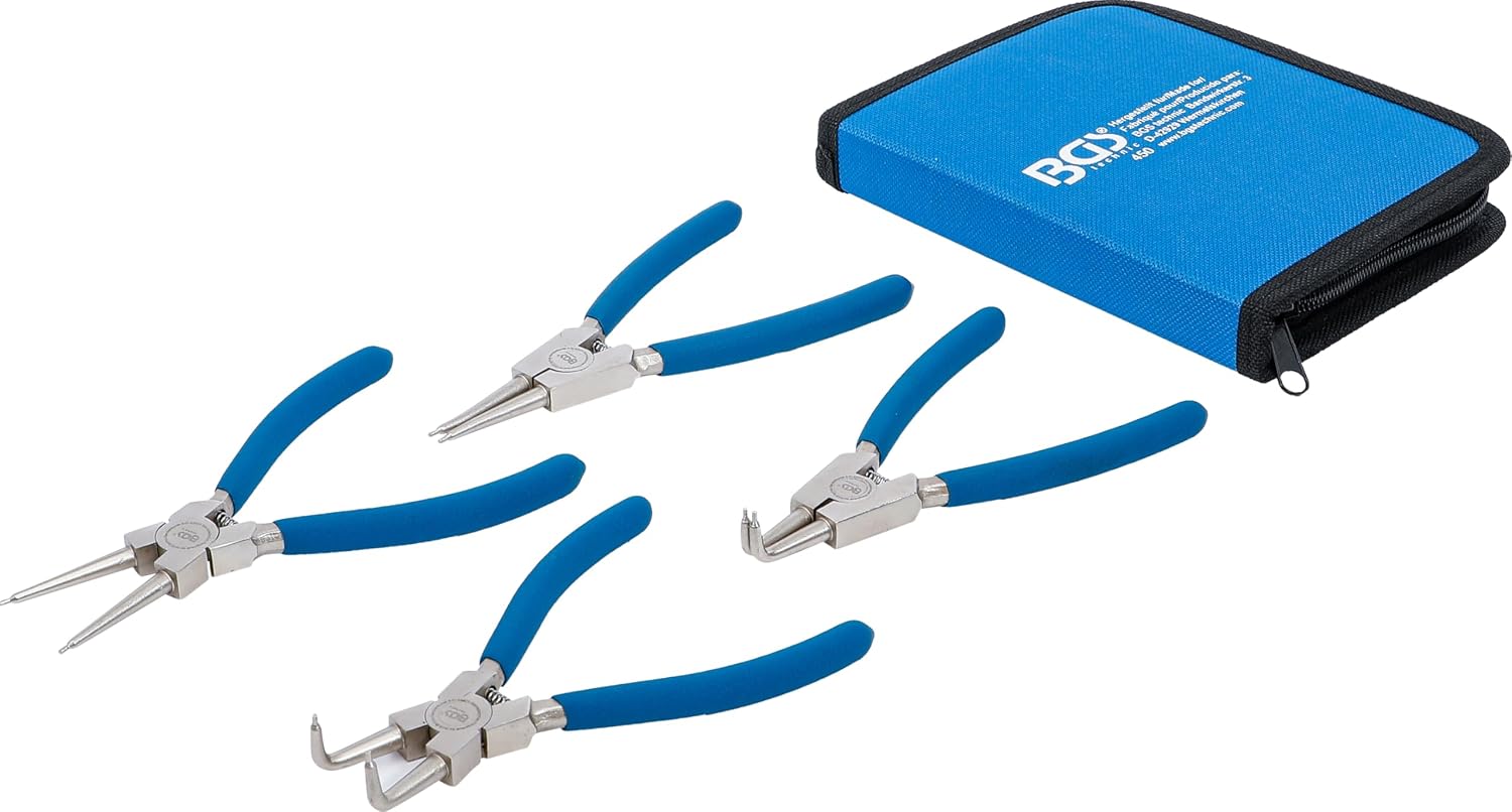 BGS 450 Circlip Pliers Set, Silver/Blue, 150 mm Set of 4 Pieces