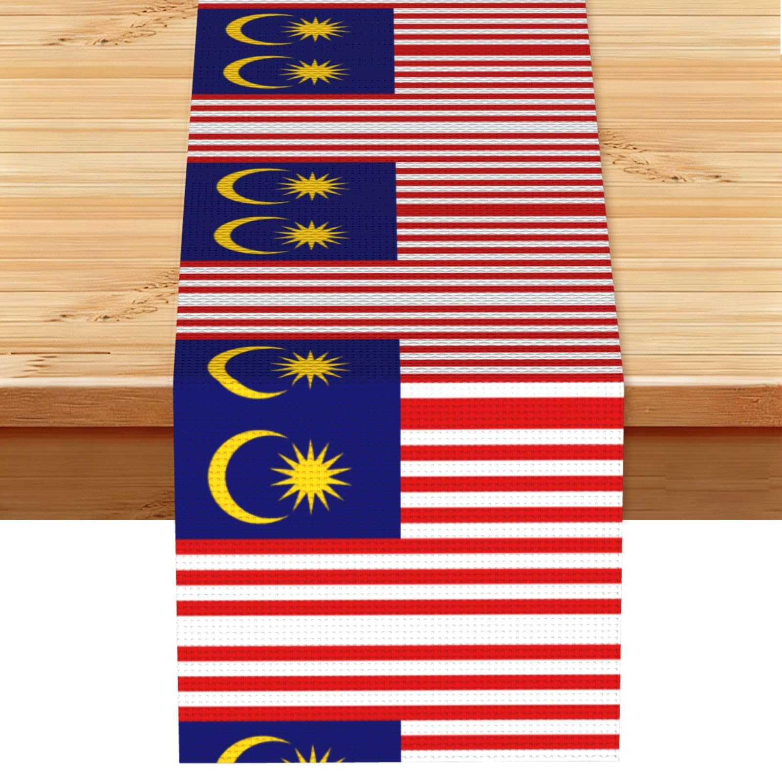 Malaysia Flag Linen Feel Table Runner Wedding Party Home Decoration