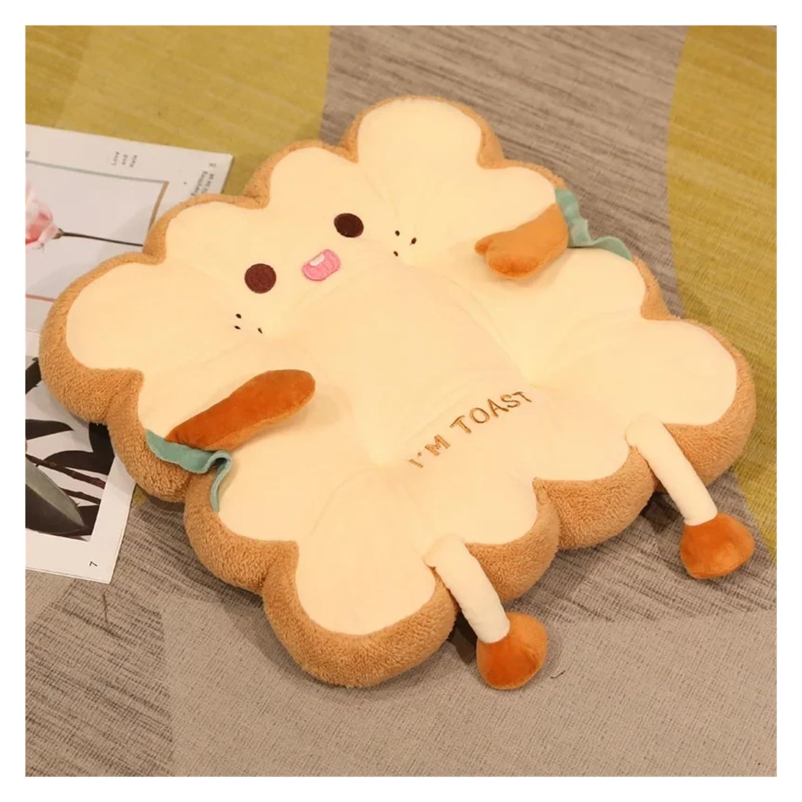 Hiverni car seat cushion Cartoon Toast Shaped Seat Back Cushion Washable Anti Fatigue(G4881A)