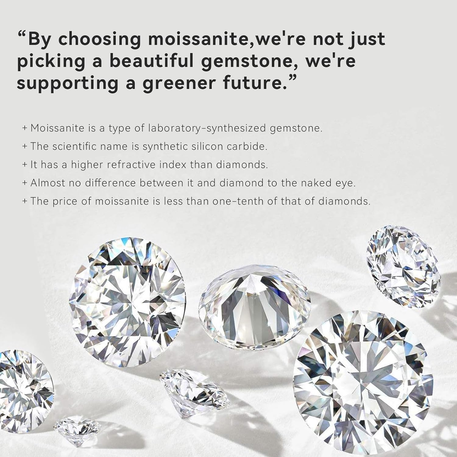 WOAINI 1 Carat Moissanite Solitaire Pendant Necklace in 925 Sterling Silver, Adjustable Necklaces Pendant Bezel-Set with Moissanite, 18"+2", Diamond-Alternative Jewelry Gift for Women - Image 7