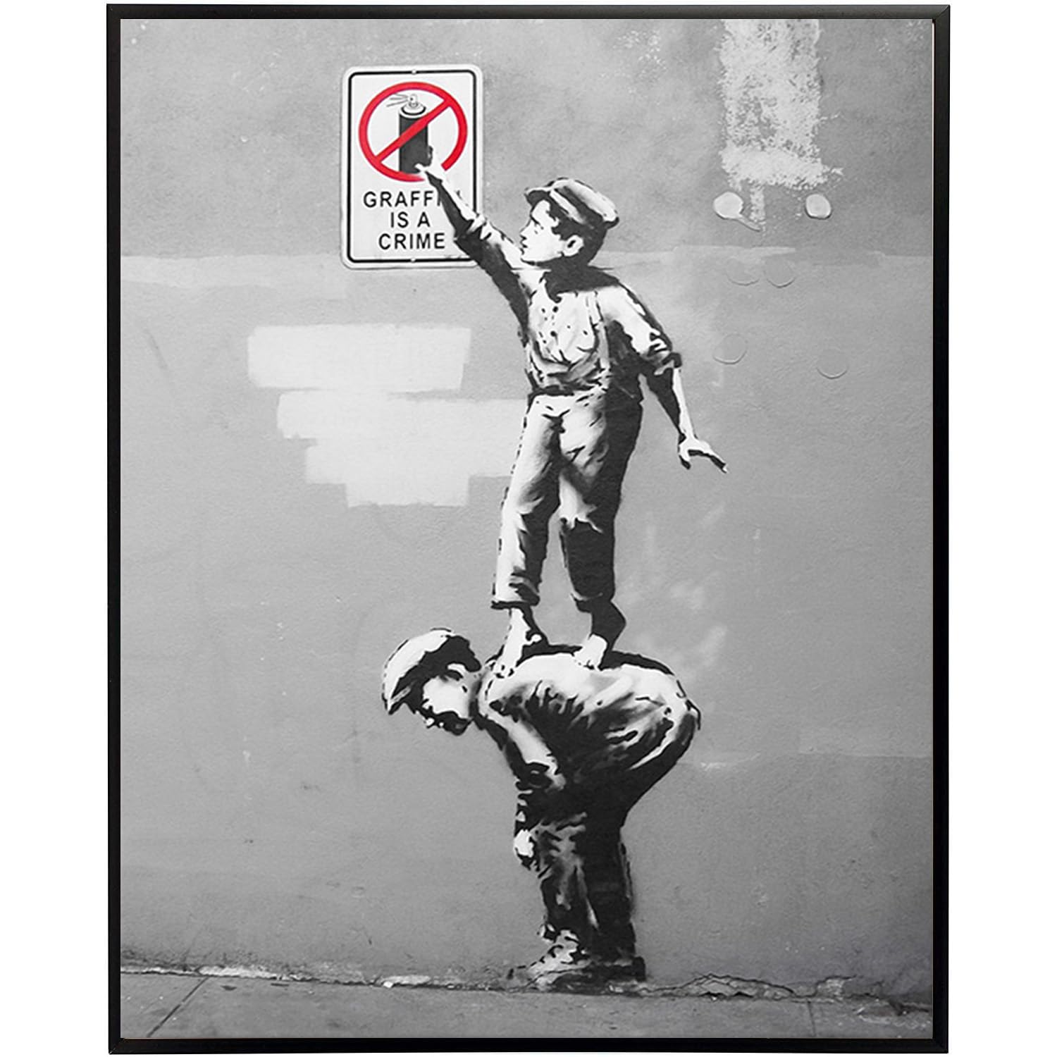 DQTUYIOP Banksy Art Print Graffiti is a Crime Frameless 80x120cm Abstract Wall Art for Living Room Canvas Print of Banksy Grafitti Famous Painting Reproductions Wall Hangins, Bedroom Home Decorations