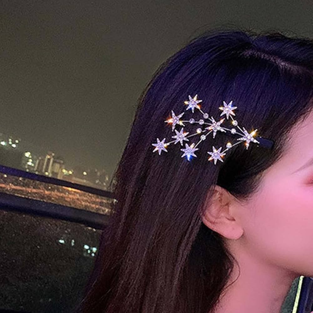 Amazon.com : YienDoo Crystal Starburst Hair Clip Barrette