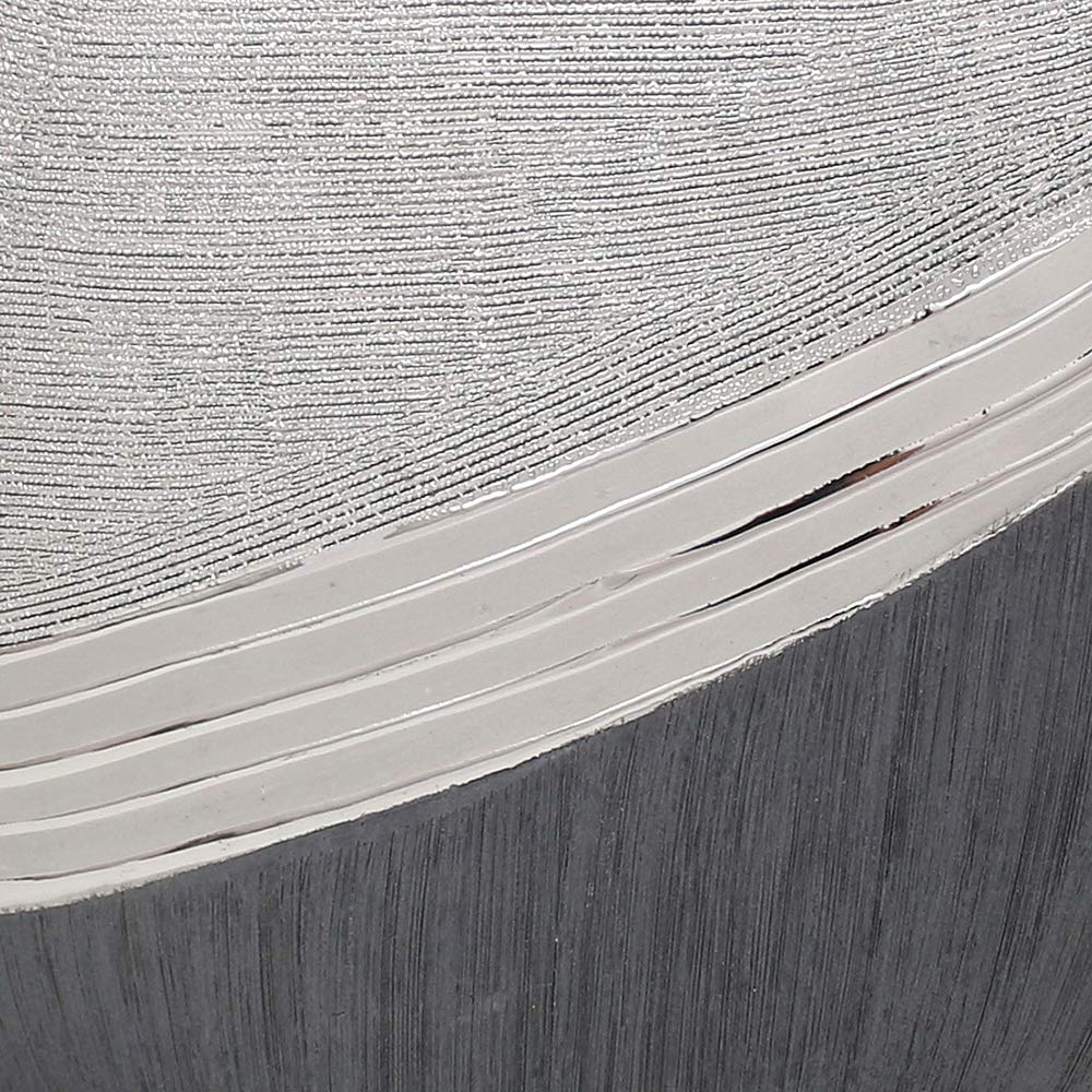 Dekohelden24 Vaso Ovale In Ceramica Grigio Argento – Design Moderno Per Fiori, 16 Cm - 3