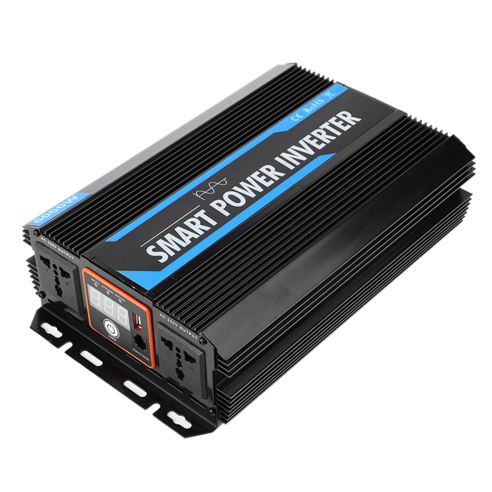 ZJchao do 220 V Czysty Transformator Sinusoidalny 2000 W 12 V do 220 - Uniwersalny Falownik Samochodowy Elektroniki Użytkowej, Wysoka stabilność Dzięki Wentylatorom Chłodzącym i Wyświetlaczowi