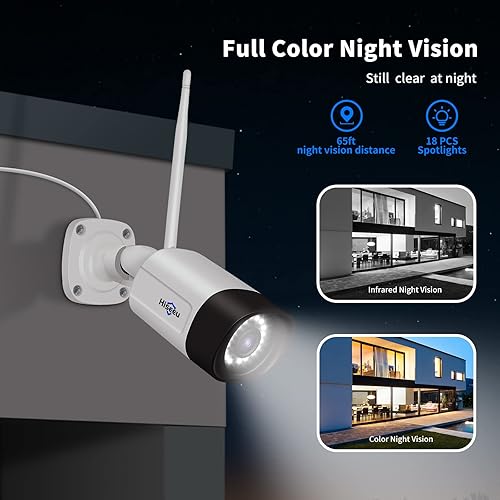 Miniatura 4 de Hiseeu Cámara de seguridad inalámbrica Pro de 5 MP para exteriores, seguridad del hogar, visión nocturna a color, WiFi de 2.4 GHz y 5 GHz, tarjeta