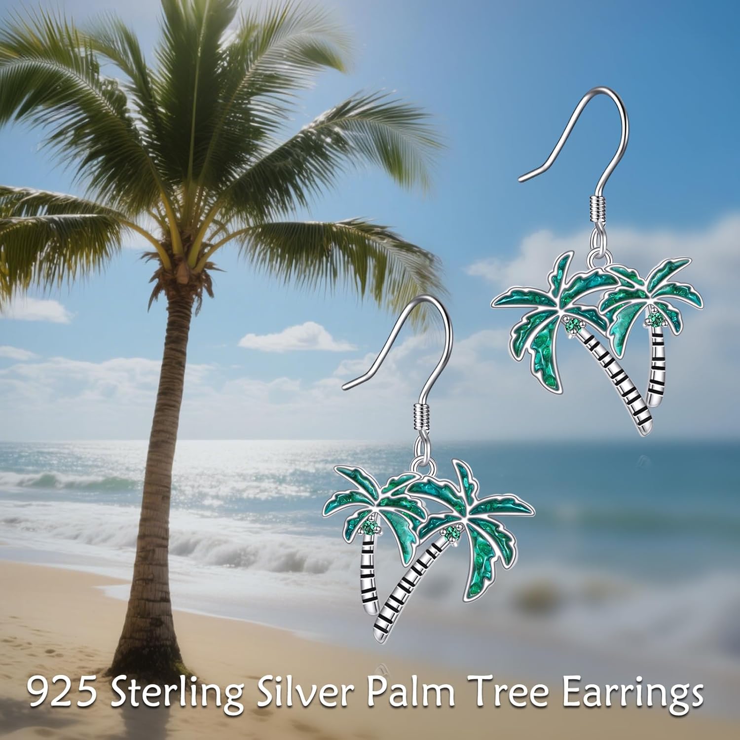 Sunflower/Daisy/Clover/Dandelion/Palm Tree/Cactus Earrings 925 Sterling Silver Flower Teardrop Dangle Drop Earring Floral Jewelry Gifts for Women