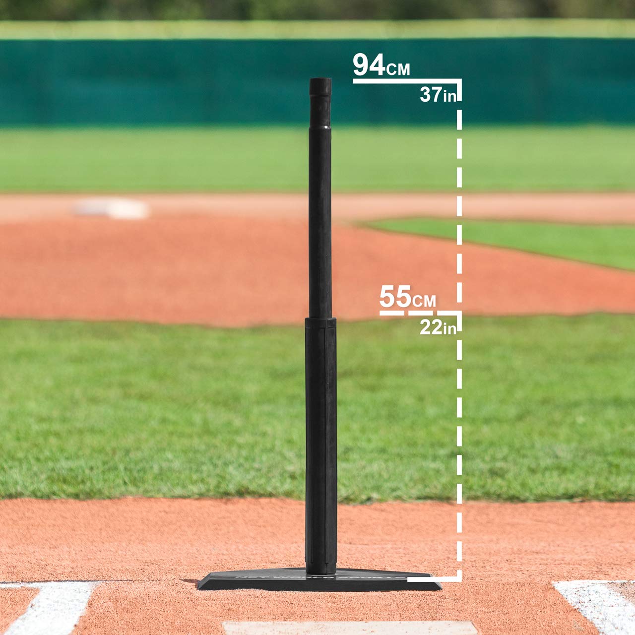 FORTRESS Tee di Battuta Baseball - Tee di Battuta in Gomma Regolabile | Tee Baseball Telescopico | Altezza Regolabile [55cm/94cm]