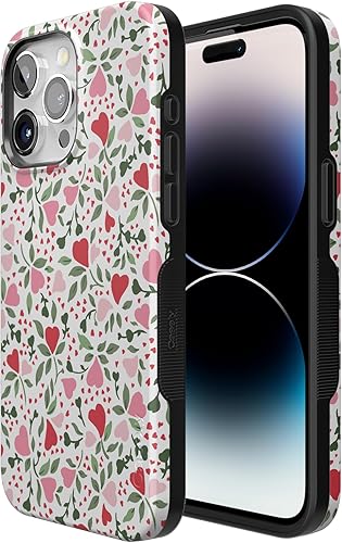 Vista 612 de Casely Funda para iPhone 15 Pro Max Jardín Secreto Flores mixtas Funda atrevida Compatible con MagSafe y botón de acción Secret Garden