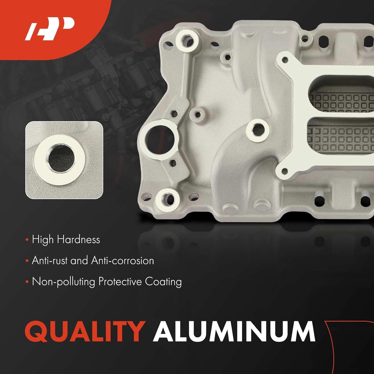 A-Premium Engine Aluminum Dual Plane High-Rise Intake Manifold Compatible with Chevy SBC, V8 305 327 350 400, 1957-1986, Buick, Cadillac, Chevrolet, GMC, Oldsmobile & Pontiac Vehicles