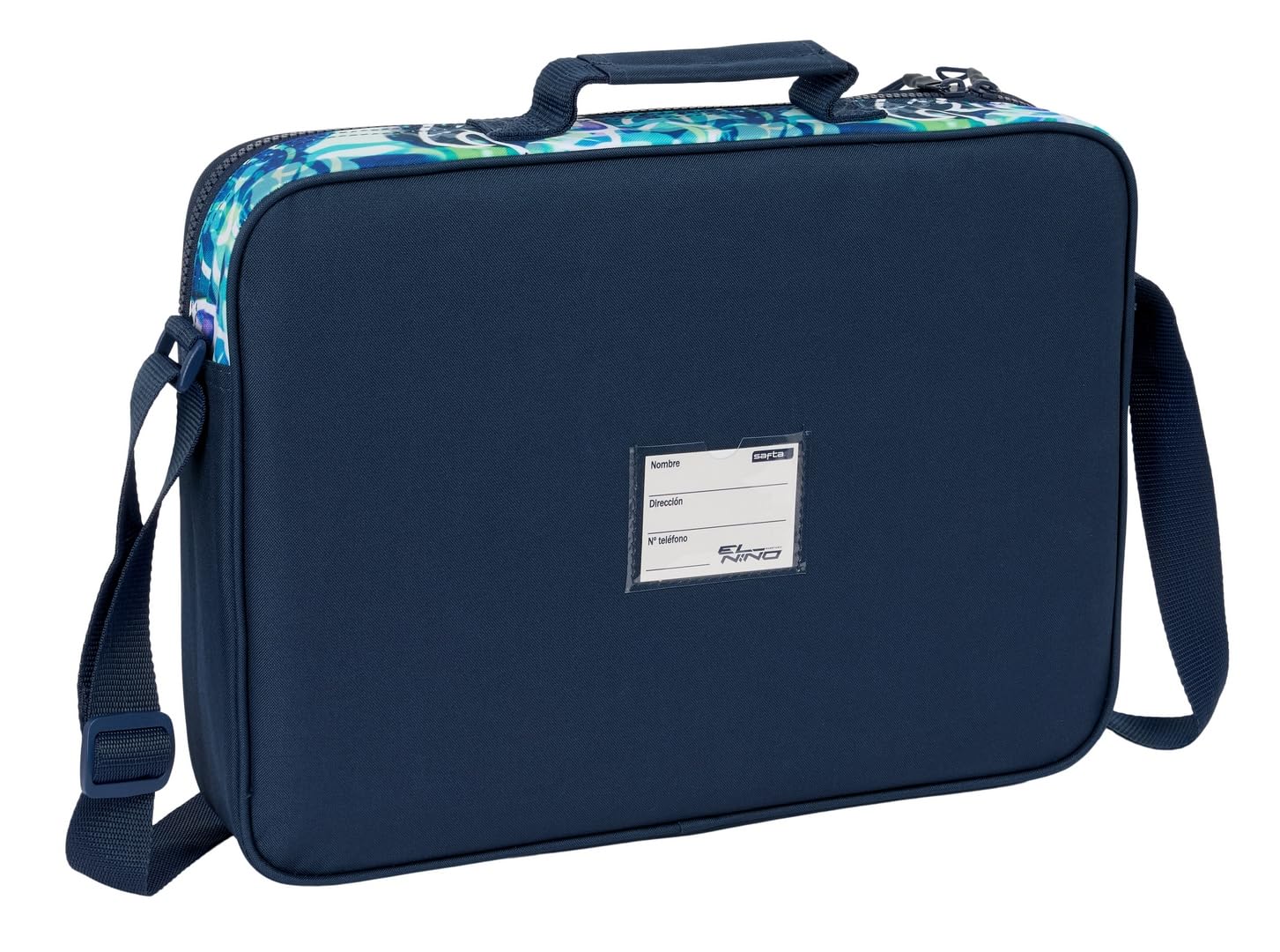 Safta EL Bambino KOOK – Portafoglio Extrascolastico, Valigetta portatodo, Tracolla comoda e versatile, qualità e resistenza, 38 x 6 x 28 cm, Blu navy, M, Casual