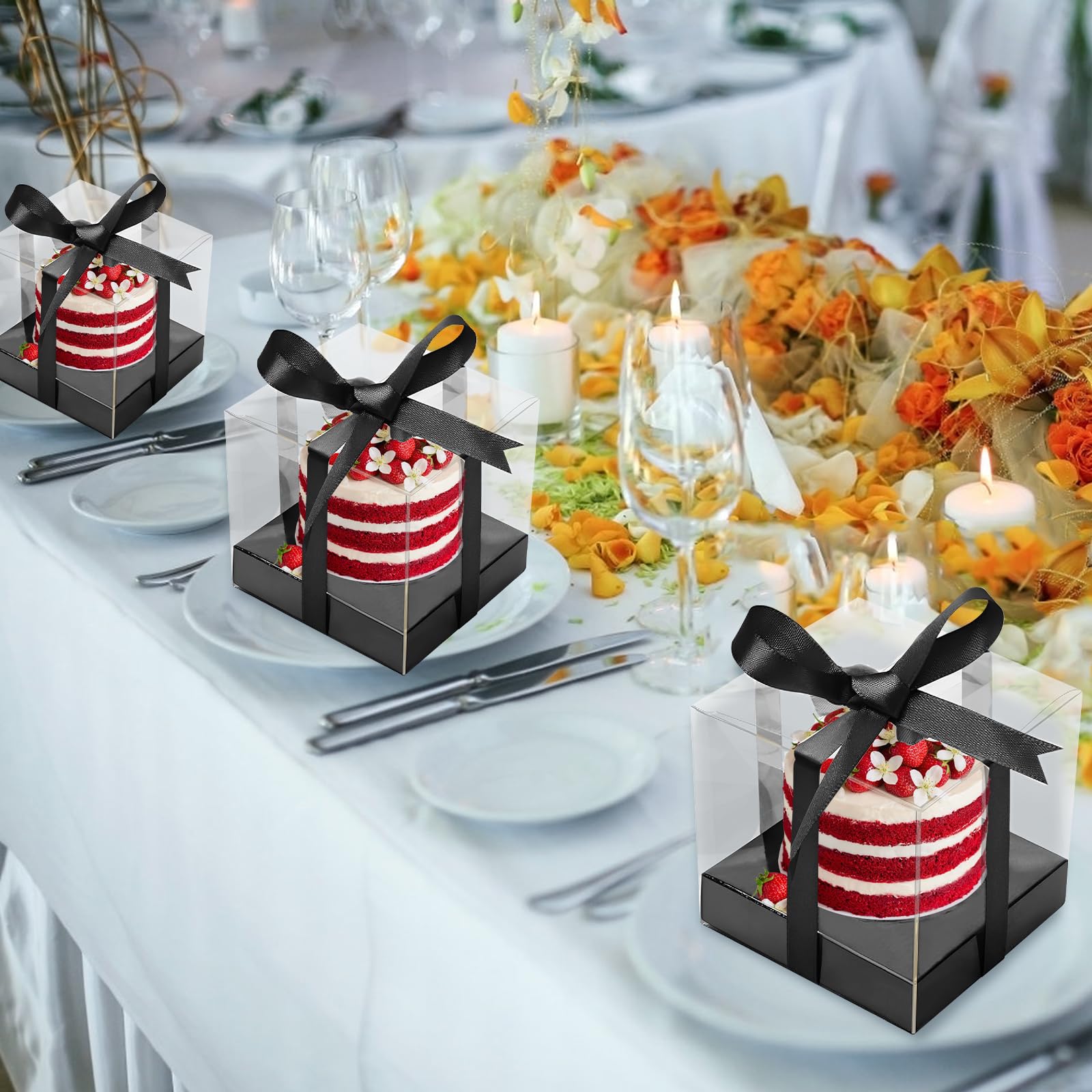 Amazon | Shuiling ケーキボックス 透明 9*9*9cm 24個セット カップ