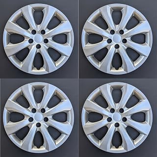 New Wheel Covers Hubcaps Fits 2020 Toyota Corolla; 16 Inch; Eight Spoke; Painted Silver; ABS Plastic; Set of 4