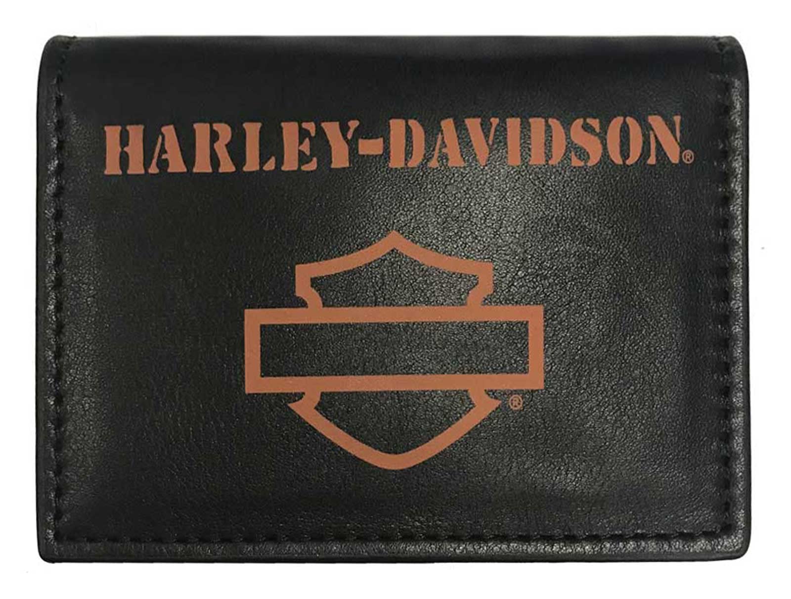 Harley-DavidsonMen's Prestige B&S Card Case Wallet w/RFID Protection - Black