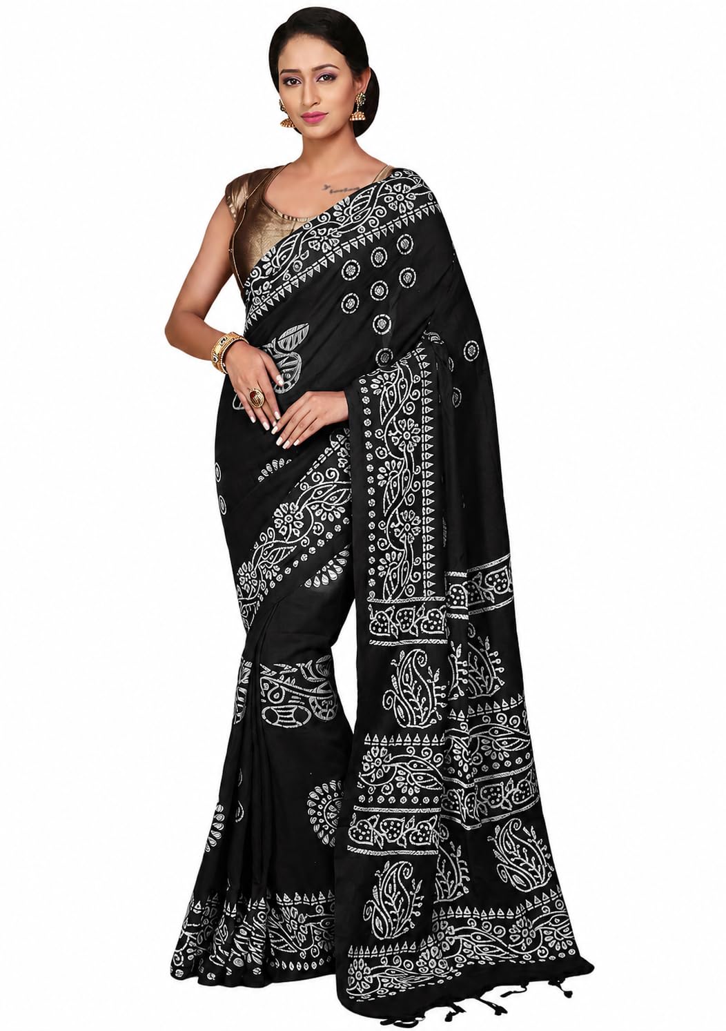 Pure Cotton Block Printed Handloom Saree for Women-image-38