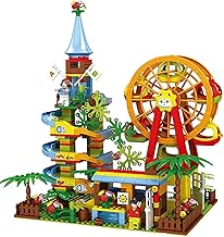 EXOMOON Playground Colourful Slide Amusement Park with Ferris Wheel Building Blocks Brick Set DIY Assembled Toys 469 pc