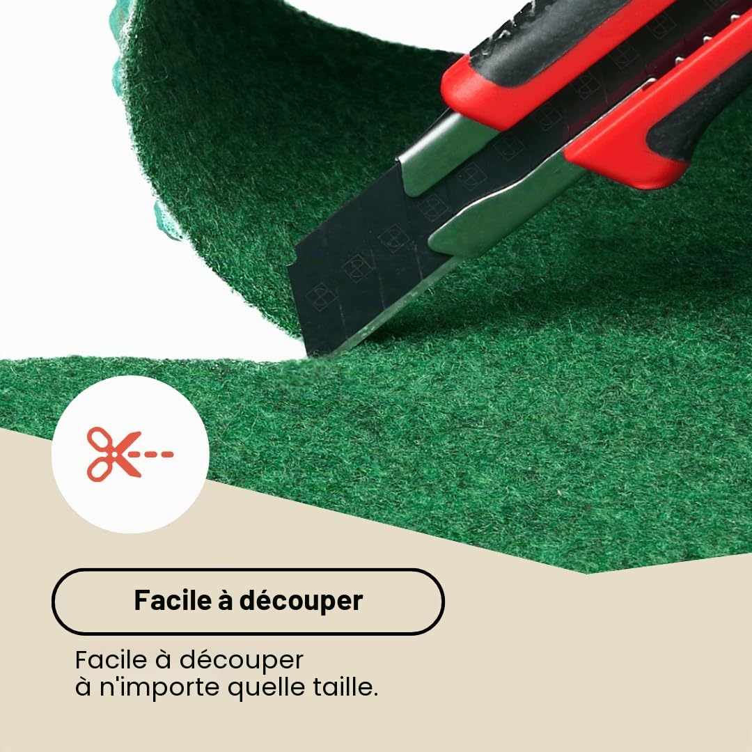 TAPISO Pemba Gazon Synthétique Extérieur au Mètre Faux Gazon Synthétique Moquette d'Exterieur Antidérapant Balcon Terrasse Jardin Vert Résistant Épaisseur 2 mm 400 x 400 cm