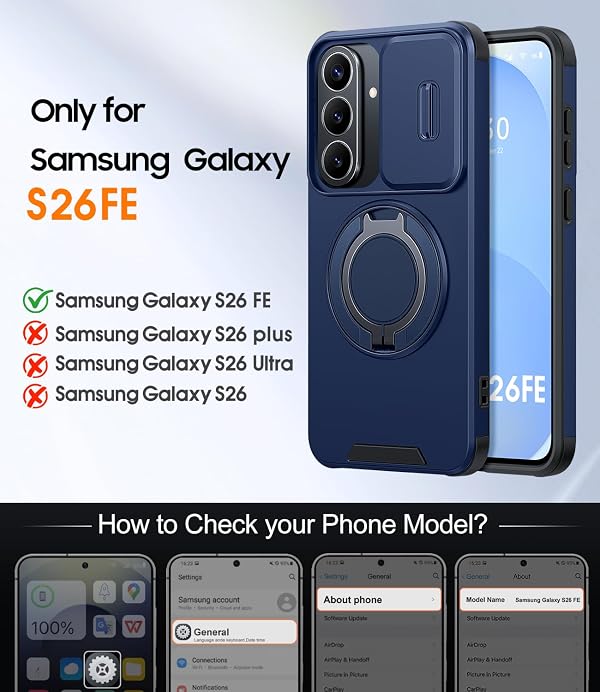 JAME for Samsung Galaxy S26 FE Case with Ring Stand & Slide Camera Cover by JAME - Used condition - Image 2