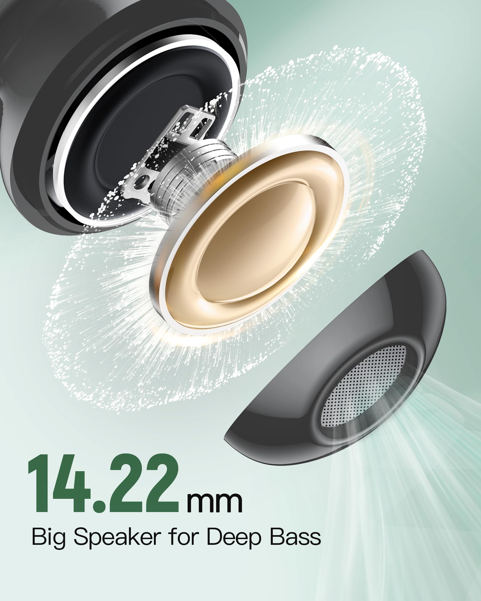 Auriculares inalámbricos Bluetooth 5.3, 60 horas de duración de la batería con funda de carga inalámbrica, pantalla LED, auriculares de graves profundos, impermeables, micrófono, auriculares