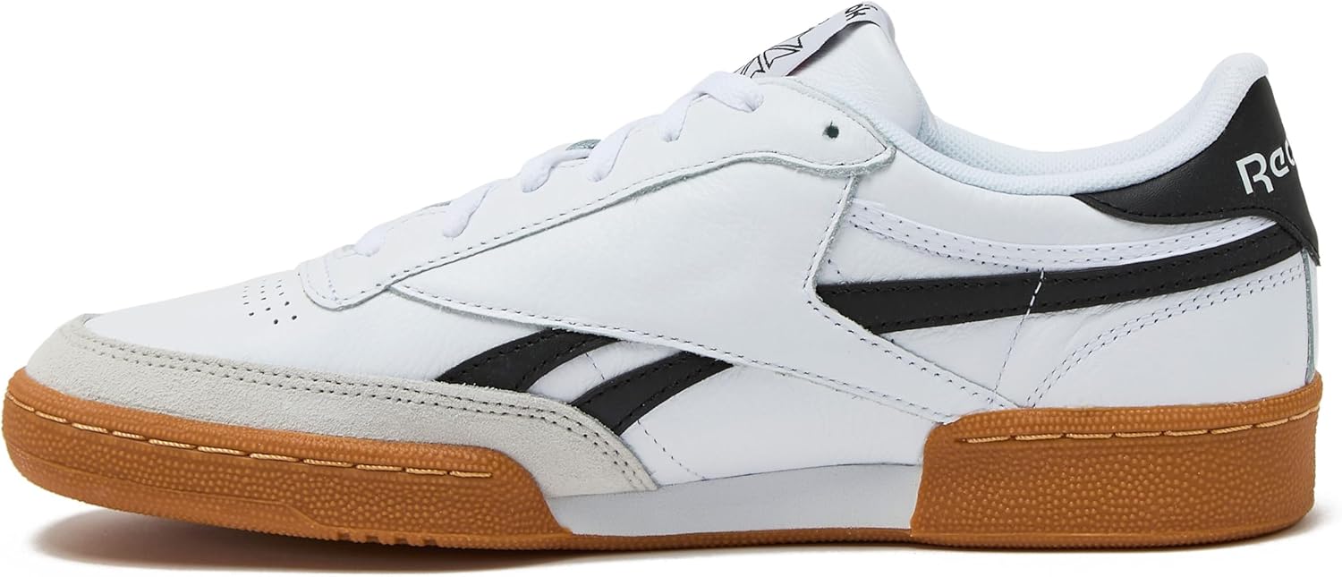 Reebok Club C Revenge Vintage Sneakers for Men - Casual Tennis Mens Shoes, White/Black/Gum, 9 - Image 3
