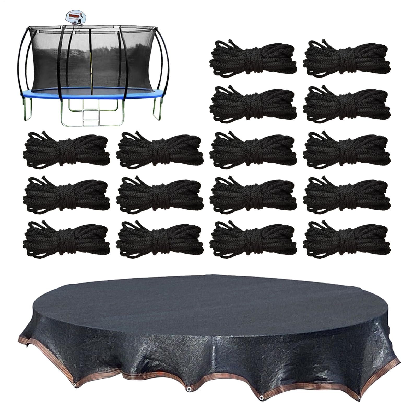 Cubierta de cama elástica resistente a la intemperie, lona de protección UV para deportes al aire libre, patio trasero, juegos, patio y jardín, duradera y fácil de instalar
