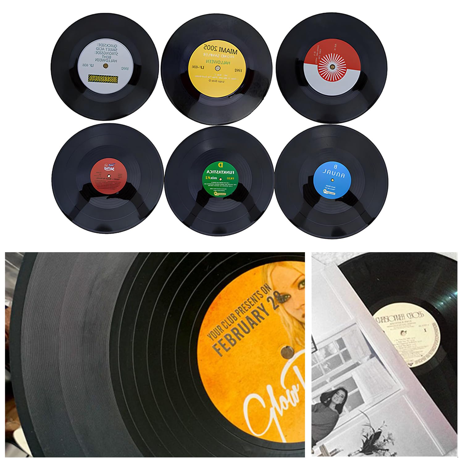 8 stuks vinylplaten wanddecoratie, muziekfeest wanddecor, voor bar, café, feest, wanddecoratie (18 cm, willekeurig patroon 8 stuks vinylplaten wanddecoratie, muziekfeest wanddecor, voor bar, café, feest, wanddecoratie (18 cm, willekeurig patroon