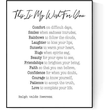 My Wish (Ralph Waldo Emerson Quote) 8x10 Print | Literary Home Decor,...