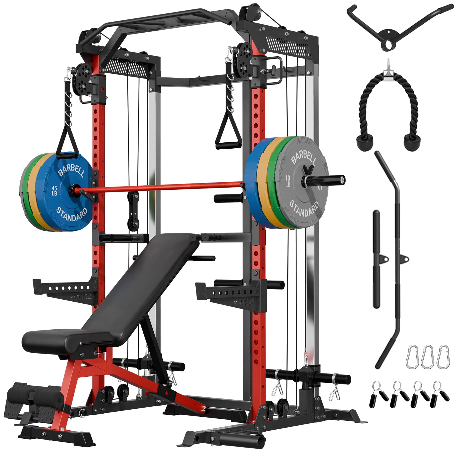 Amazon.com: Mikolo Power Cage, 2000LB Power Rack with Independent Dual ...