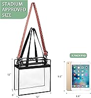Vista 75 de BAGAIL Bolsas transparentes aprobadas para estadios con cierre de cremallera, bandolera bandolera con correa ajustable
