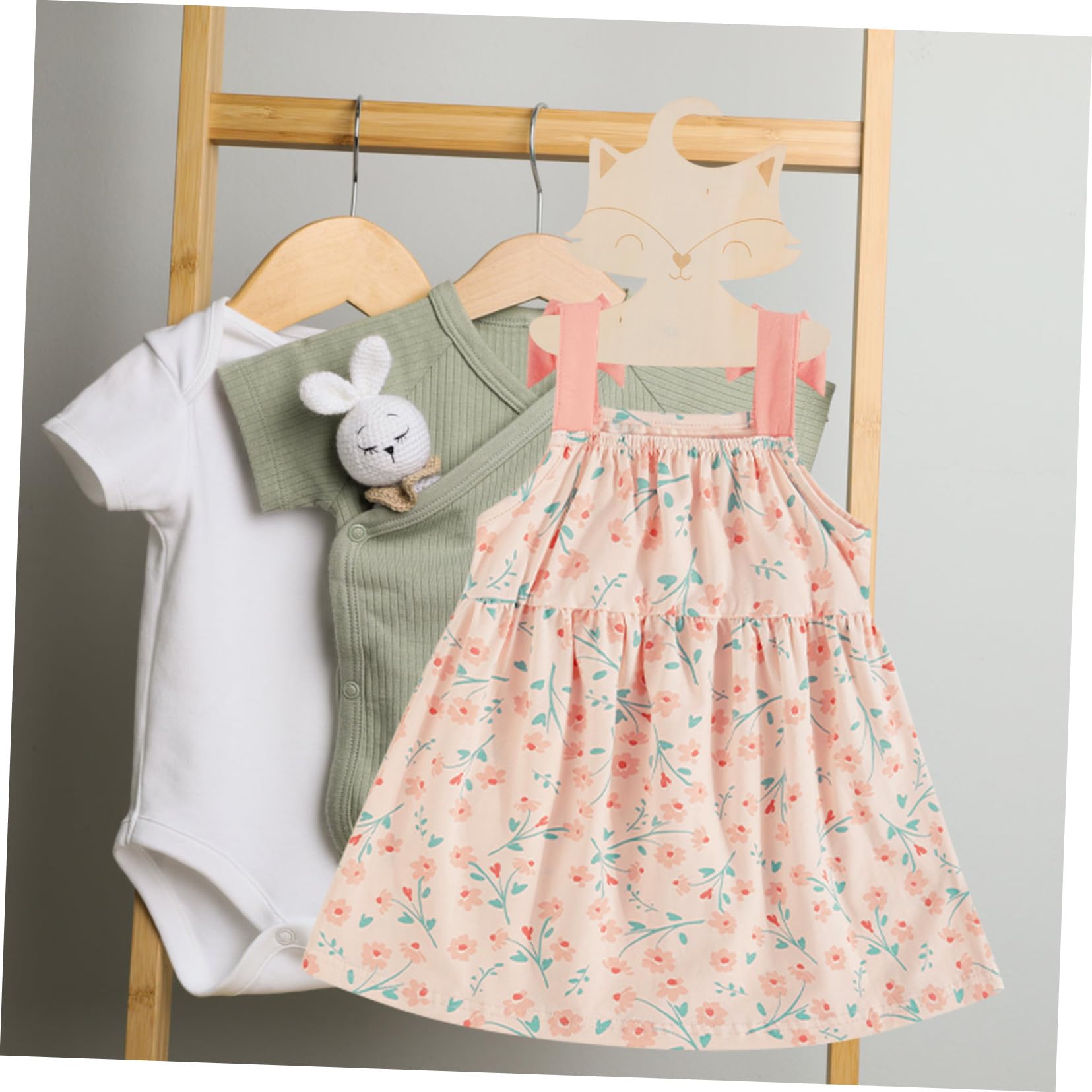 Kinderkleiderbügel 10 Stück mit Fuchs Motiv für Kleidung