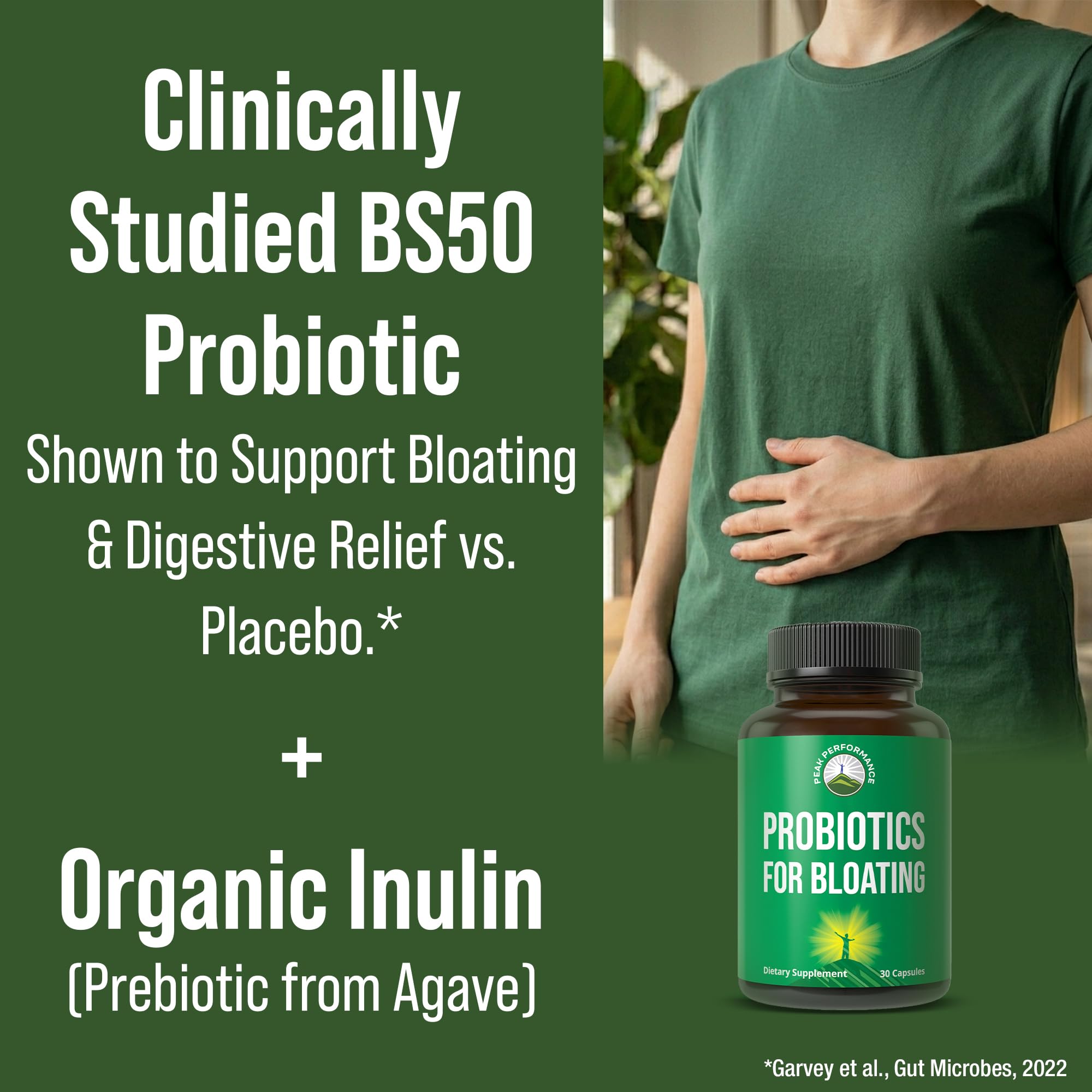 Peak Performance Bloat and Gas Probiotic. Fast Acting Anti Bloating Pills — Amazon image 2