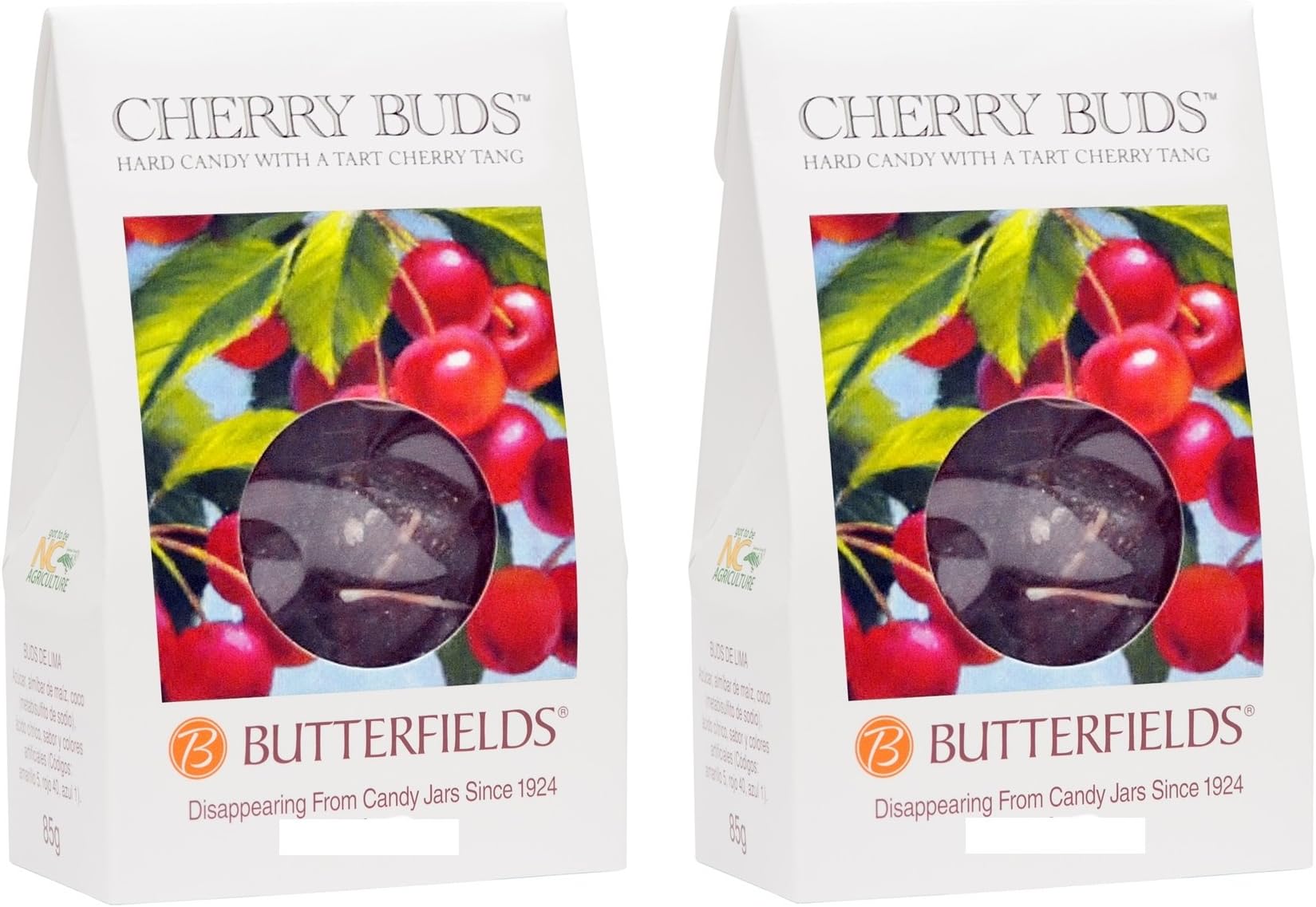 Butterfields Candy - Gourmet, Old-Fashioned CHERRY Buds Hard Candy, 7 oz. (2-Pack) | Gluten Free | Made with 100% Real, Pure Cane Sugar | Handcrafted in the USA (Cherry)