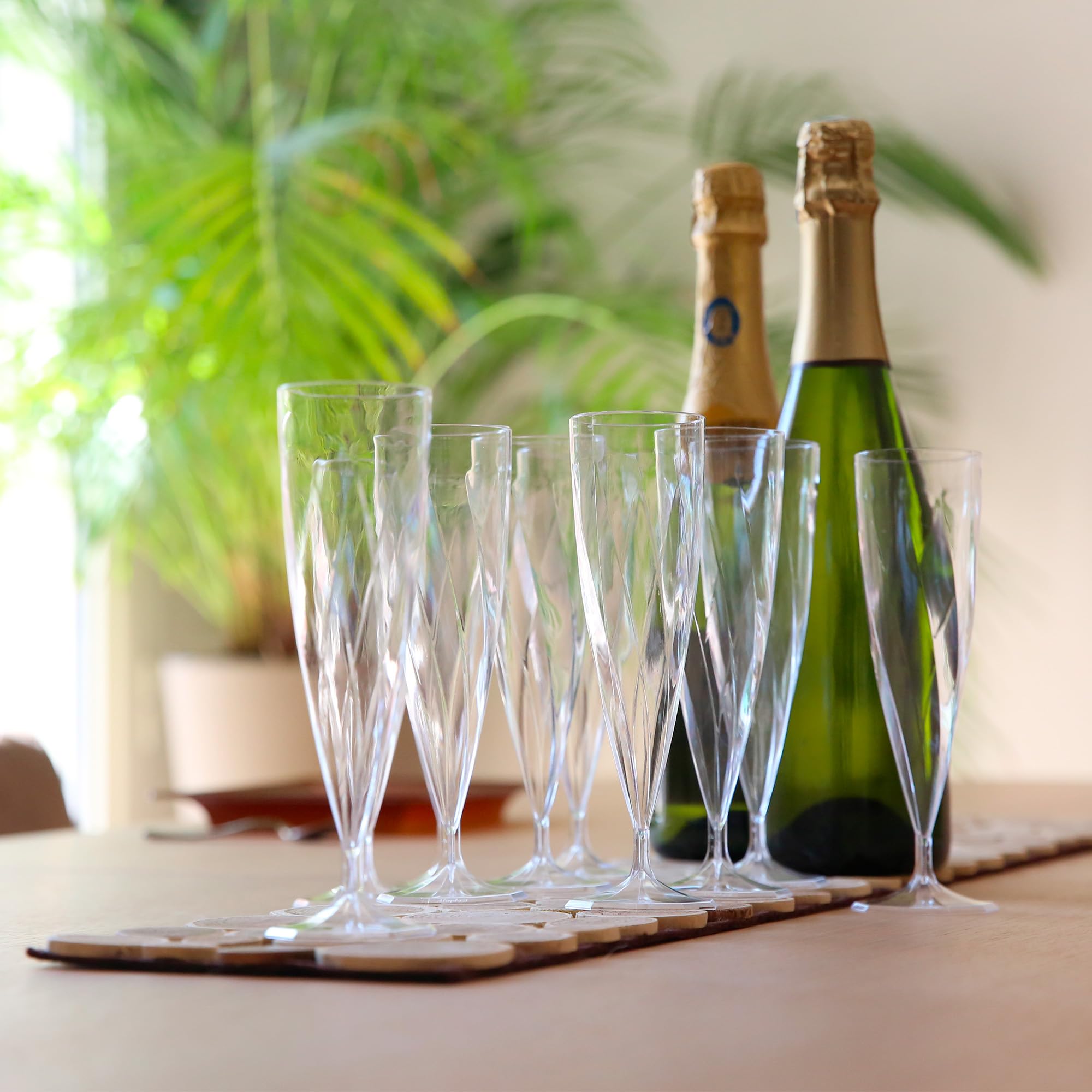 Table'Colors 50 Flûtes Champagne Torsadées 13,5 cl - Fabriqué en France - Lavable, Réutilisable - Solide et Élégante - Idéal pour Réceptions et Événements